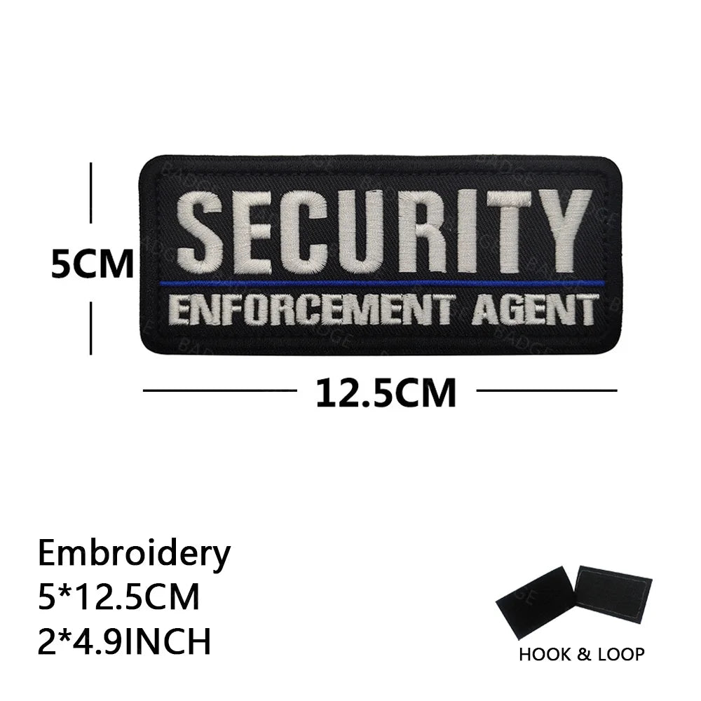 Armed Reflective IR Security Guard Embroidered Patch Sheriff Officer Agent Appliqué Uniform Vest Tactical Patches Large Badge