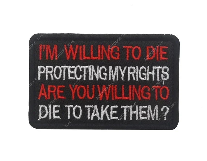 English inspirational quotes Embroidery Cloth Hook&Loop Patches Backpack Tactical Morale Badge Applique For Jacket Jeans bag