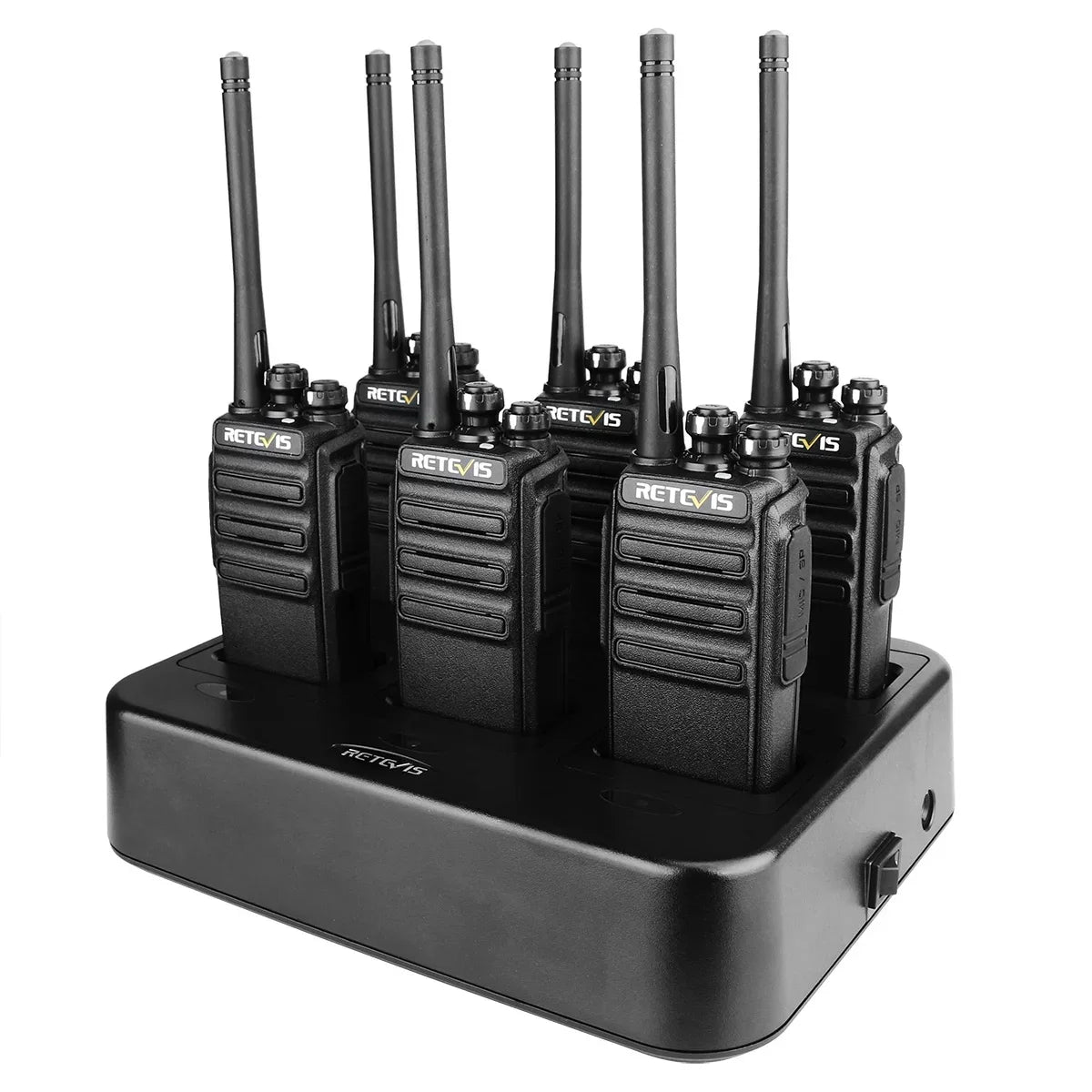 6PACK Retevis RT24 PMR446 Walkie Talkie License-Free Long Range 16Channel VOX Handheld Two Way Radio with 6-way Rapid Charger