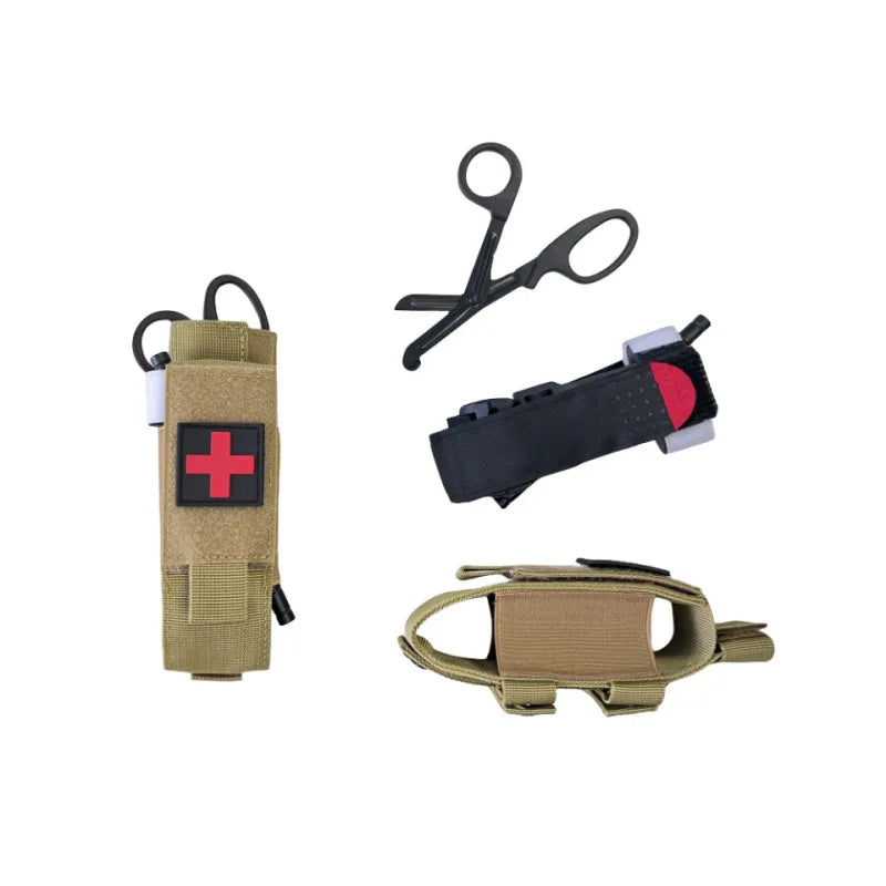 Tactical Cat First Aid Nylon Tourniquet Pouch Single Pistol Mag Bag Case Outdoor Hunting Knife Holster Medical Scissor Packs