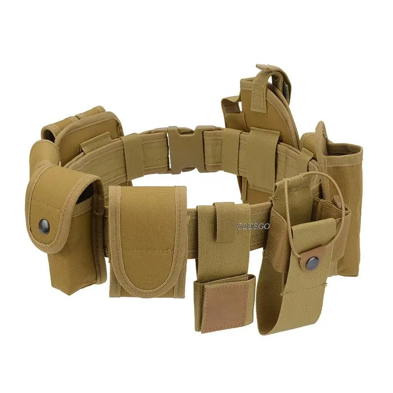 Duty Belts Tactical Modular Equipment Security Utility Belt with 10 Components Pouches Bags Holster Gear Security Guard Belt