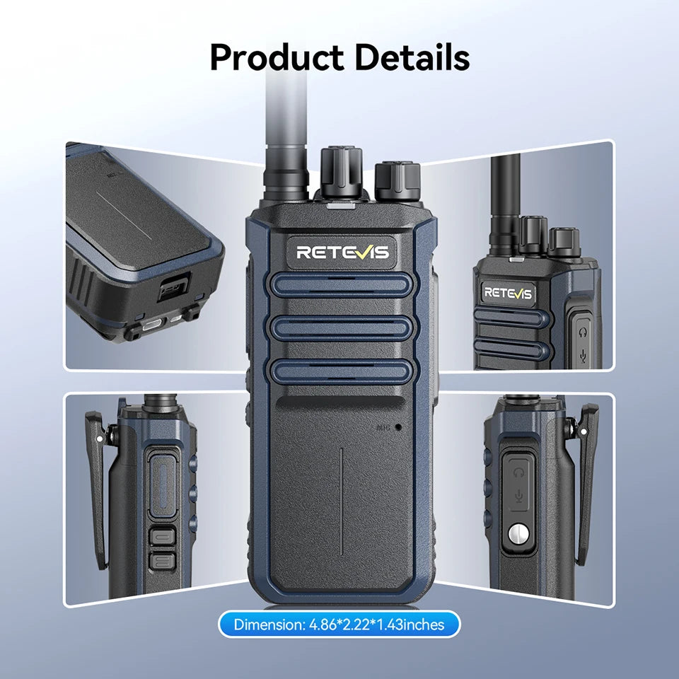 Retevis RT86A Walkie Talkie Radio Heavy Duty Walkie-talkie Communication Long Range 2 pcs Radio Communicator Intercom Long Reach