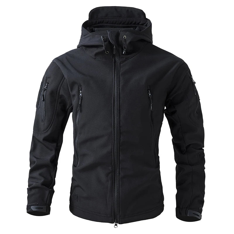 Autumn Winter Mens Mountain Ski Warm Padded Jackets Men Climbing Fleece Windbreaker Hooded Coats Men Waterproof Tactical Jacket