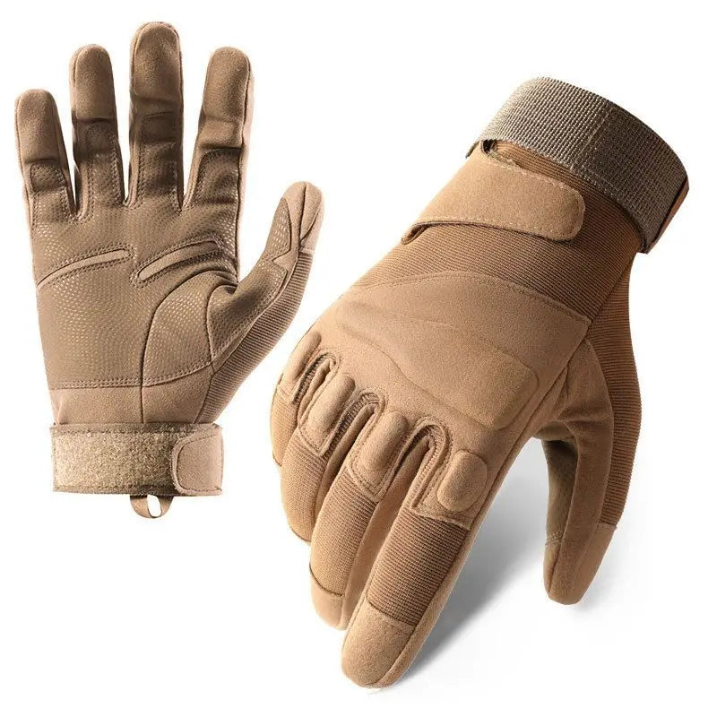 Winter Warm Tactical Gloves Men's Rubber Shell Protection Thickened All Finger Touch Screen Outdoor Riding Cold Protection