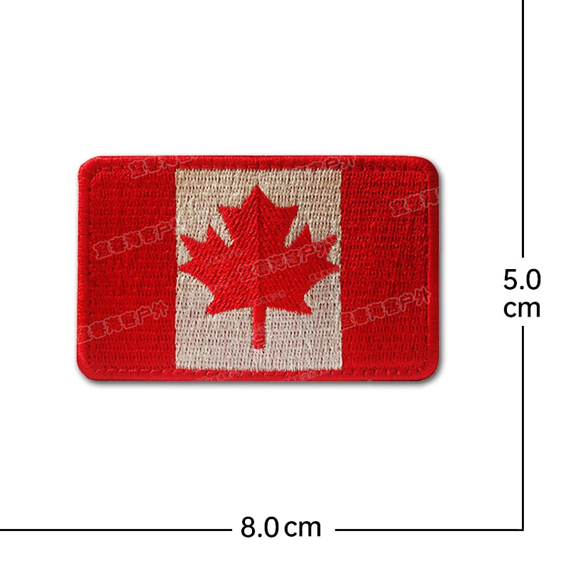 Canada Flag Embroidered Patches maple leaves Canadian Patches Appliques 3D Embroidery Backpack Bag Stickers Hat