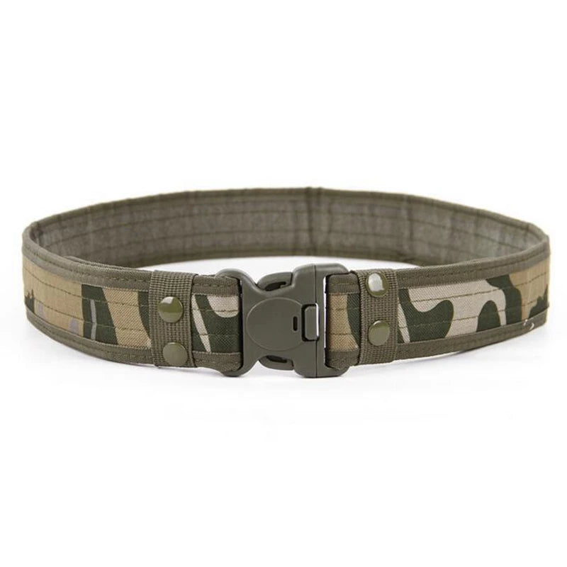 Tactical Men Belt Outdoor Hunting Sports Camping Belt Airsoft Waistband Army Style Combat Belt Quick Release with Belt Clips