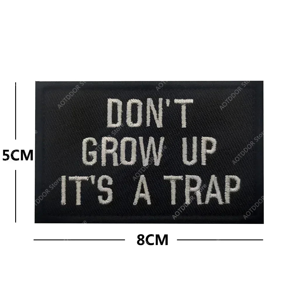 English inspirational quotes Embroidery Cloth Hook&Loop Patches Backpack Tactical Morale Badge Applique For Jacket Jeans bag