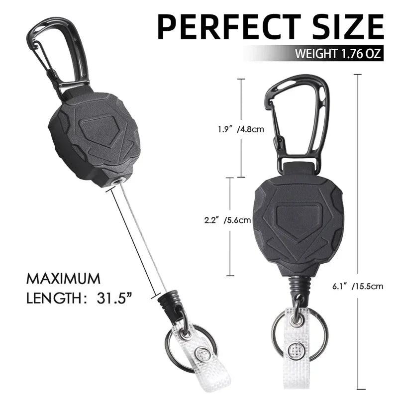 Fashion Retractable Keychains 80cm Stainless Steel Braided Wire Multi-purpose Card Holder High Quality Badge Reels