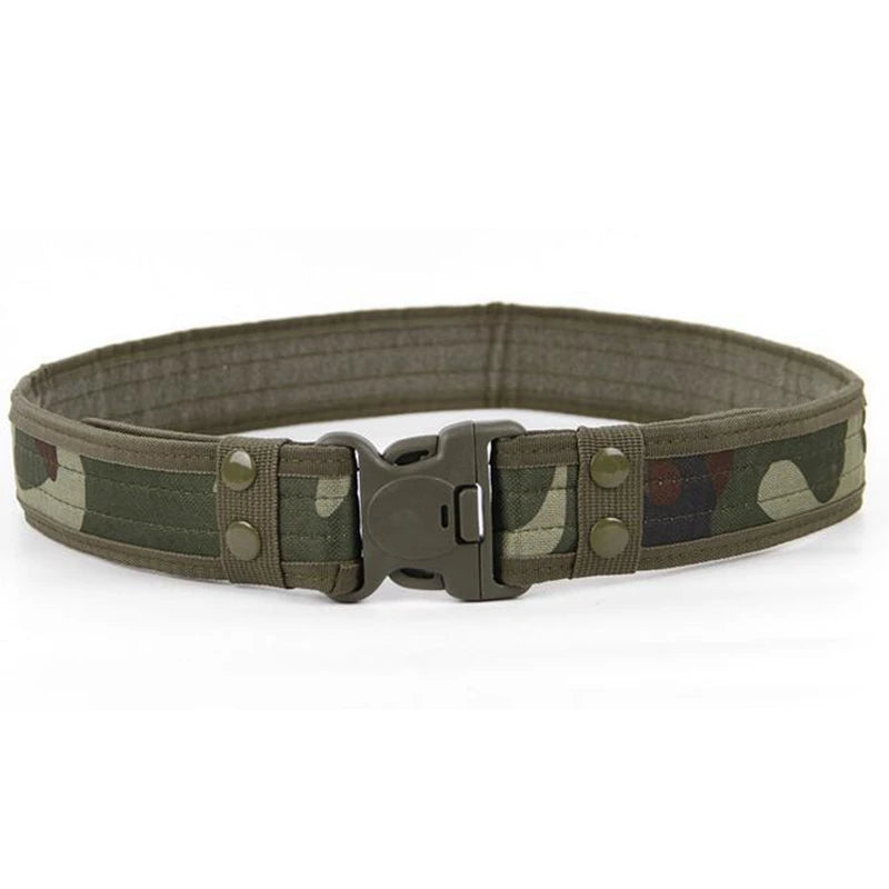 Tactical Men Belt Outdoor Hunting Sports Camping Belt Airsoft Waistband Army Style Combat Belt Quick Release with Belt Clips