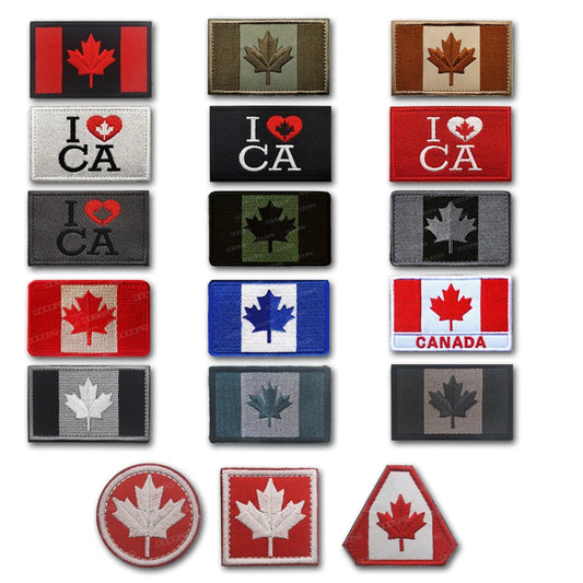 Canada Flag Embroidered Patches maple leaves Canadian Patches Appliques 3D Embroidery Backpack Bag Stickers Hat