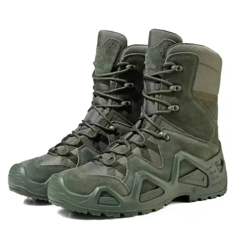 Mens Combat Tactical Boots WaterProof Outdoor Hiking Ankle Work Boots Climbing Botas Tacticas Militar Intervention Safety shoes