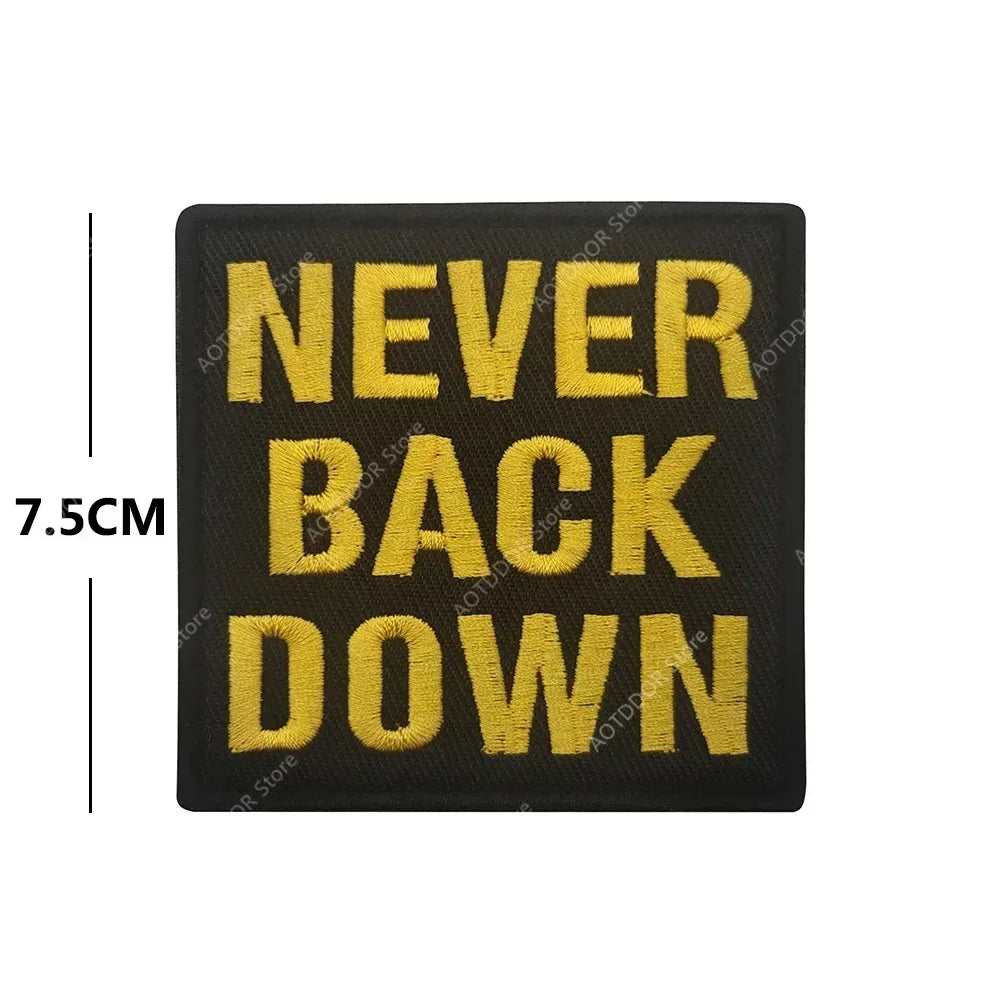 English inspirational quotes Embroidery Cloth Hook&Loop Patches Backpack Tactical Morale Badge Applique For Jacket Jeans bag