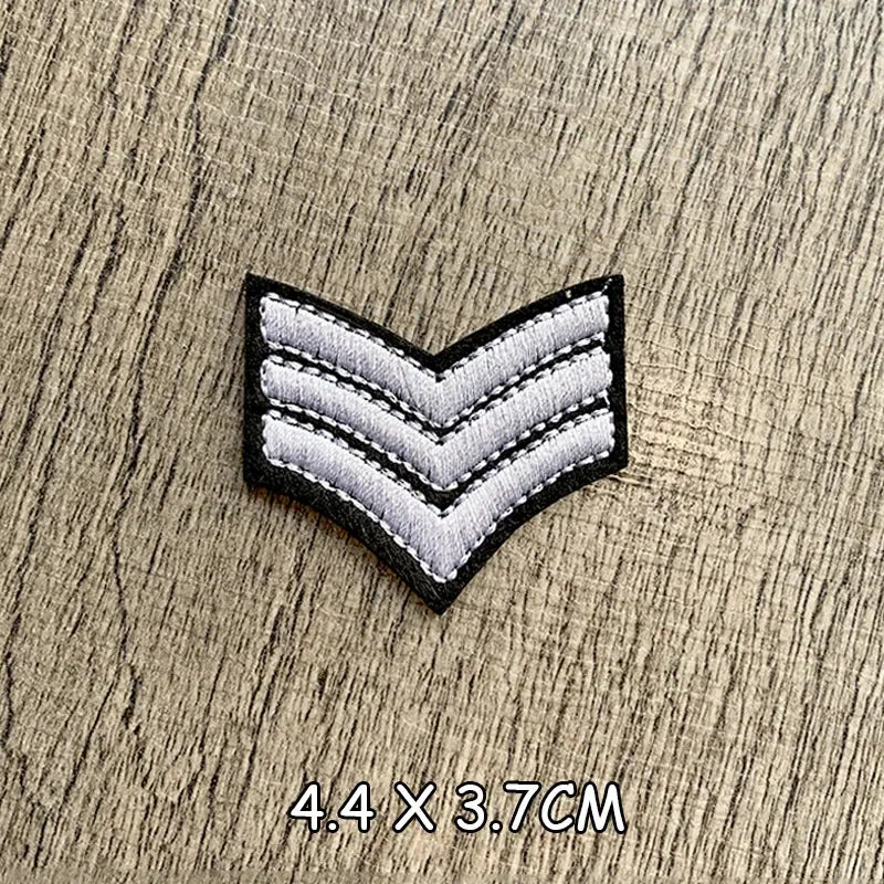 Wholesale Gold Silver Red Military Rank Embroidery Patches for Clothing Tactical Army Logo Iron on Clothes jacket Badge Applique