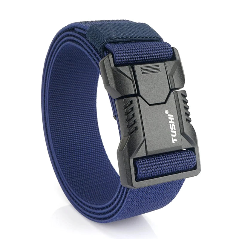 VATLTY New Tactical Outdoor Belt for Men and Women Aluminum Alloy Buckle Quick Release Elastic Belt Casual Belt Jeans Waistband