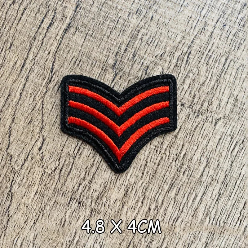 Wholesale Gold Silver Red Military Rank Embroidery Patches for Clothing Tactical Army Logo Iron on Clothes jacket Badge Applique