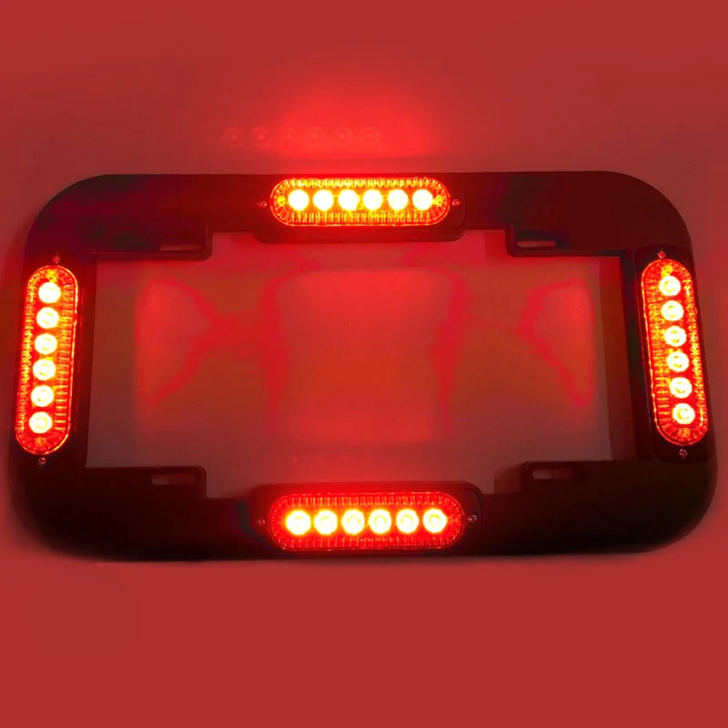 Biaochi 24W 12V 24V DC universal emergency warning amber white led license plate strobe light for cars trucks