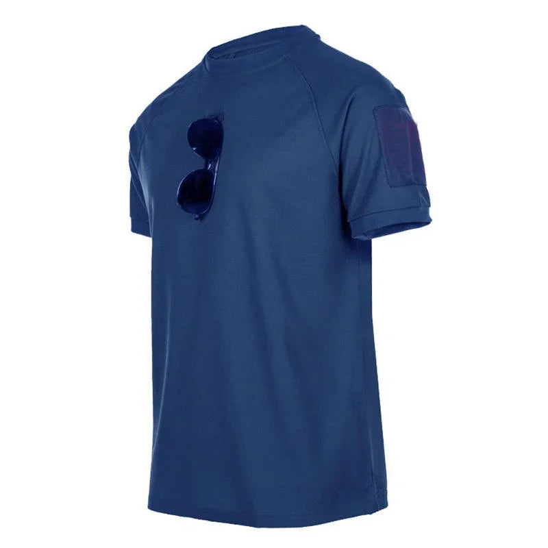 Summer Men T-shirts Tactical Casual Shirts Quick Dry Outdoor Hiking Sports Tops Tees O-Neck Short Sleeve Male Clothing S-4XL
