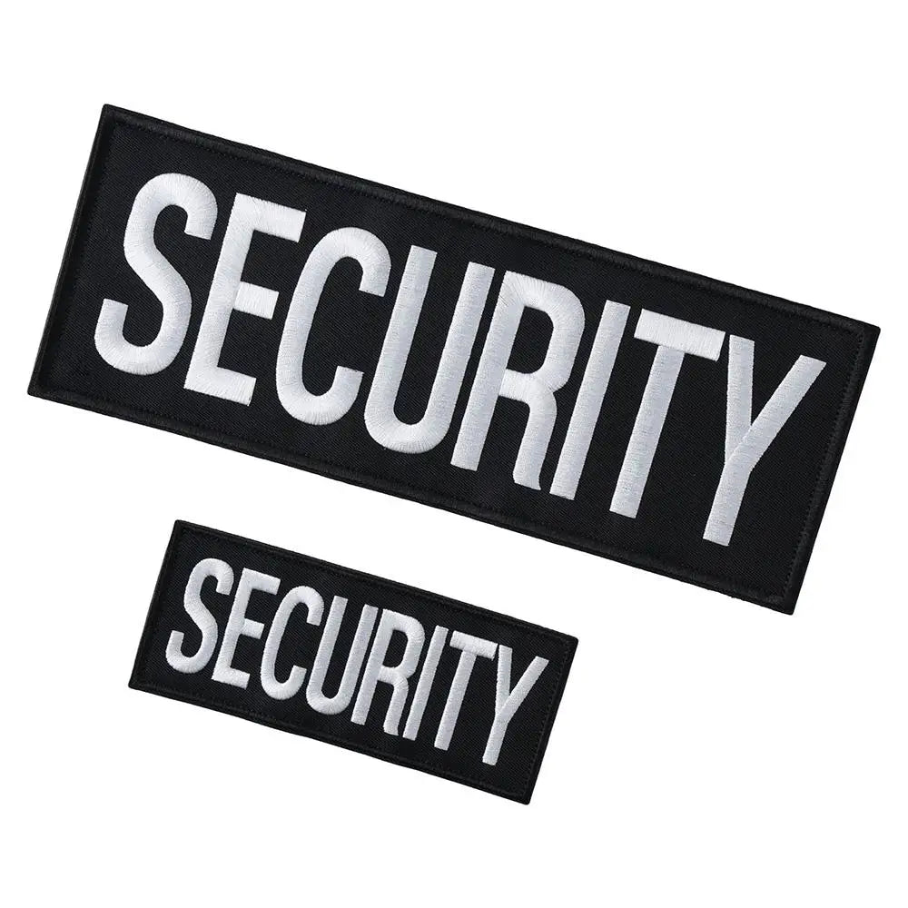 2 Pack Security Patches, One Small and One Large Embroidered Letters Patches, Security Patches for Vest Jacket