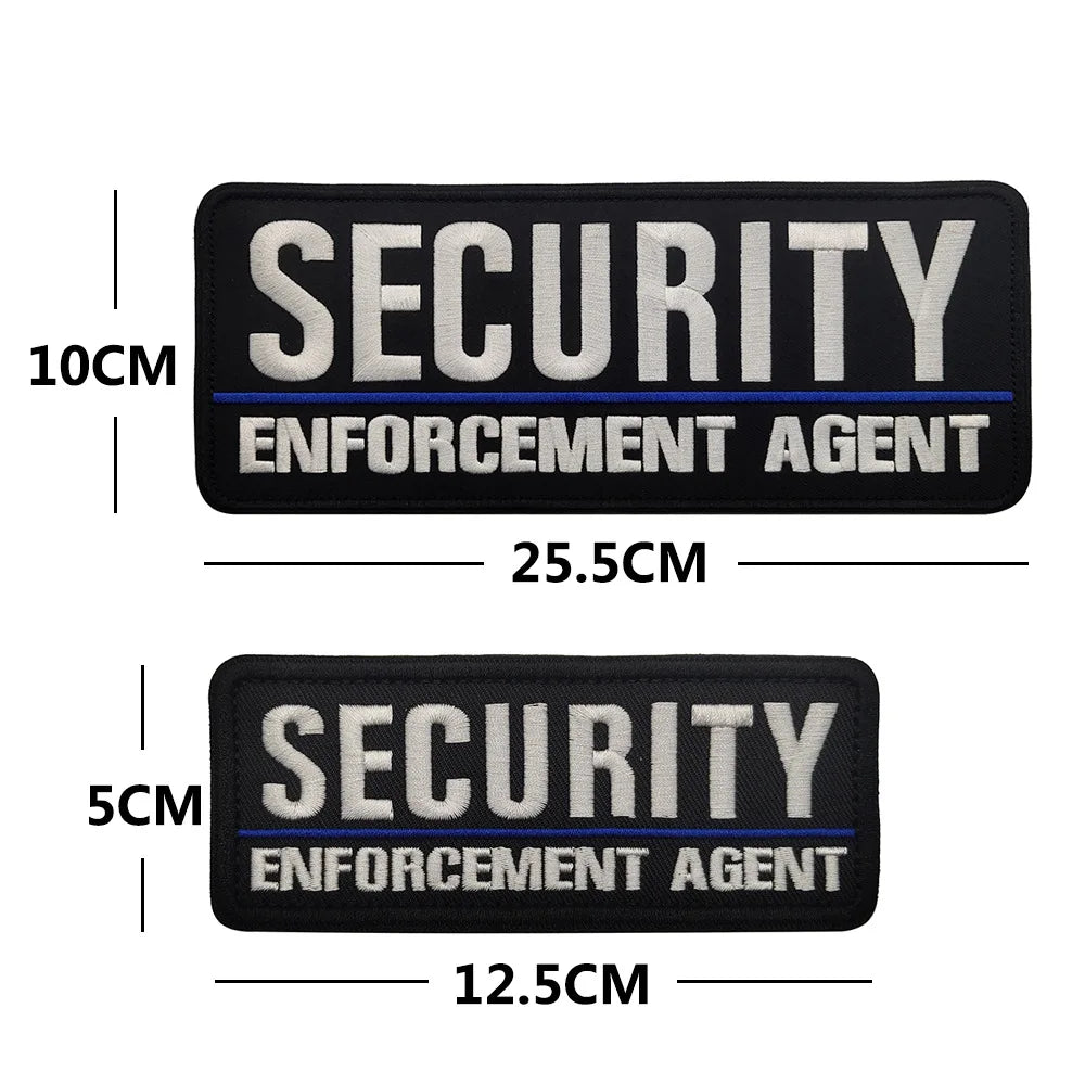 Armed Reflective IR Security Guard Embroidered Patch Sheriff Officer Agent Appliqué Uniform Vest Tactical Patches Large Badge