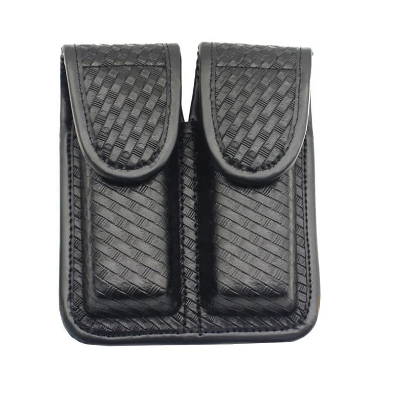 Tactical Double Magazine Pouch for G17 G19 92fs H&K Ruger,Duty Belt Nylon Pistol Mag Pouch with Flashlight Holder Ring Strap