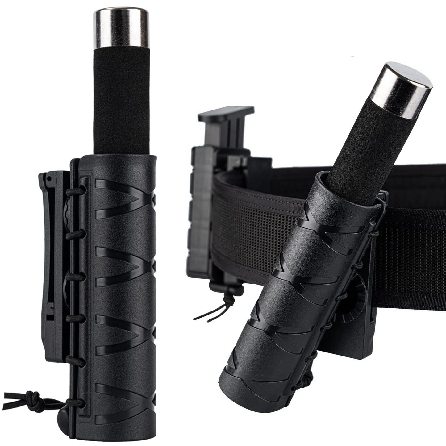 Baton Holder 360 Degree Rotating MOLLE Clip 16"-21"-26" Telescopic Holster for 1.2" Diameter Expandable Carry Case Baton Carrier
