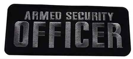 Armed Reflective IR Security Guard Embroidered Patch Sheriff Officer Agent Appliqué Uniform Vest Tactical Patches Large Badge