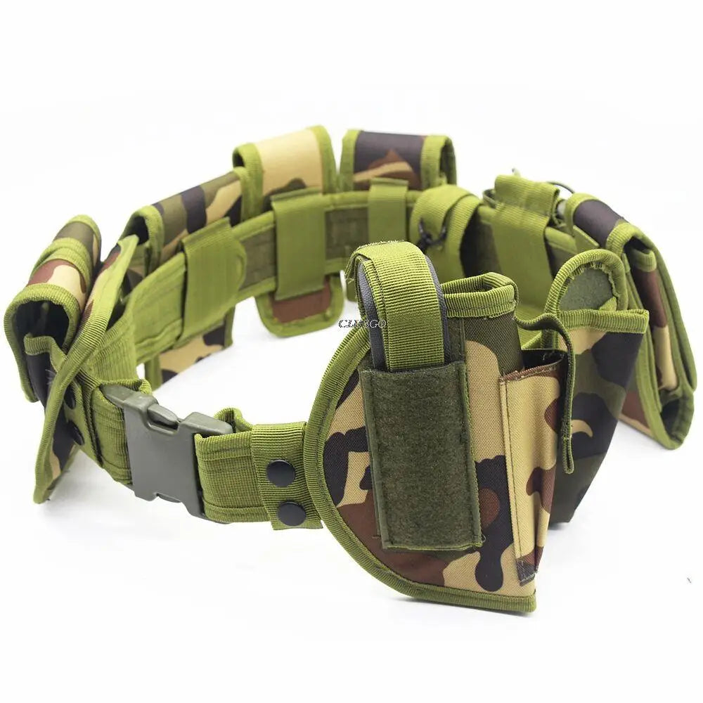 Duty Belts Tactical Modular Equipment Security Utility Belt with 10 Components Pouches Bags Holster Gear Security Guard Belt