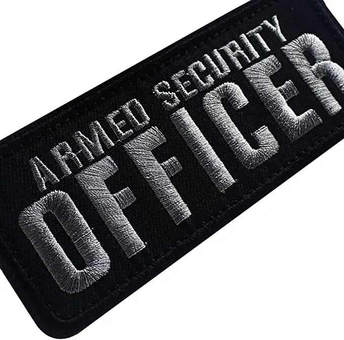 Armed Reflective IR Security Guard Embroidered Patch Sheriff Officer Agent Appliqué Uniform Vest Tactical Patches Large Badge