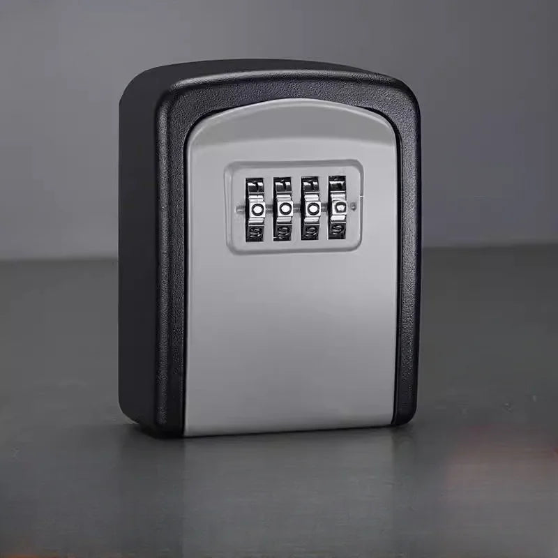 Black/Gold/Silver Metal Key Lock Box Outdoor Wall Mounted Key Holder Organizer 4 Digit Combination Security Storage Secret Box