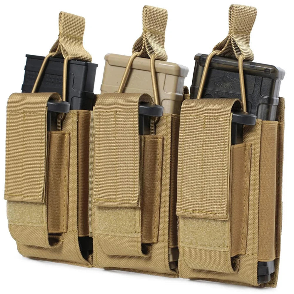 Triple Magazine Pouch Molle Mag Bag for 5.56mm M4 M16 AK AR Glock M1911 Hunting Rifle Magazine Bag Pistol Mag Carrier Pouch