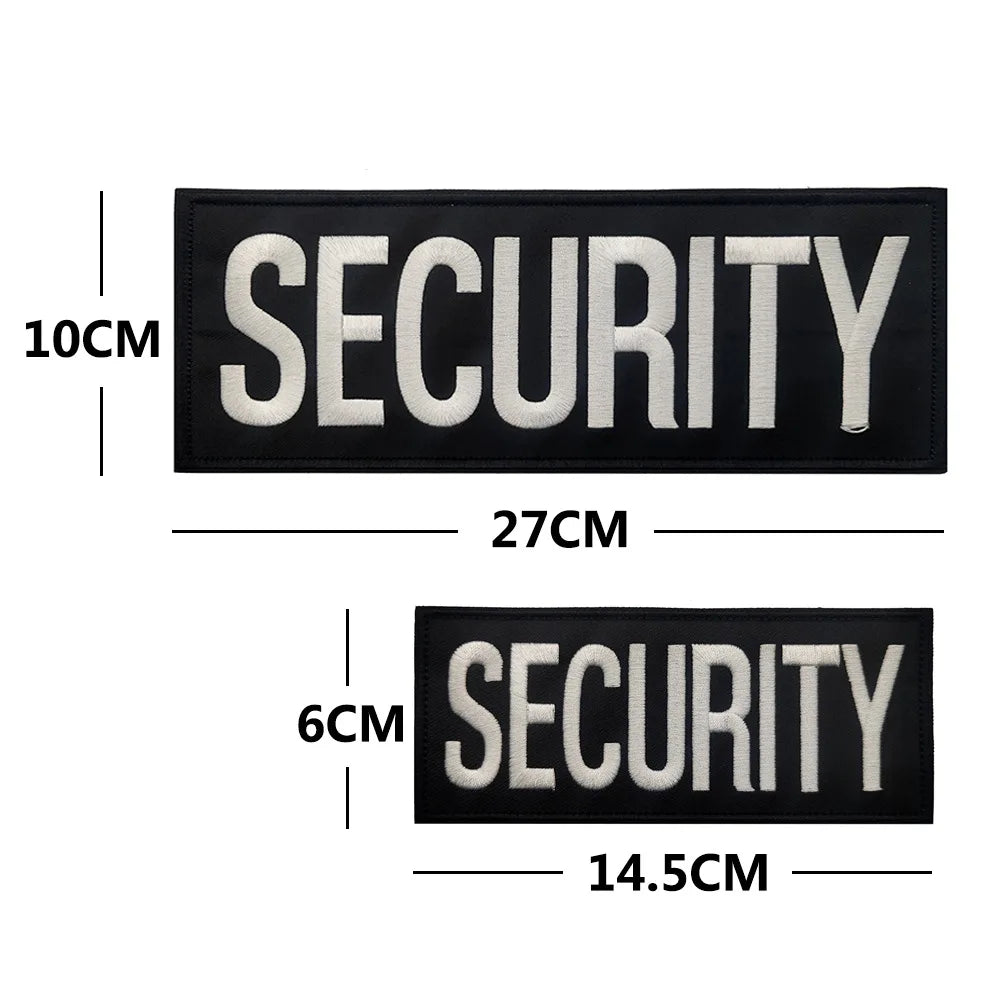 Armed Reflective IR Security Guard Embroidered Patch Sheriff Officer Agent Appliqué Uniform Vest Tactical Patches Large Badge