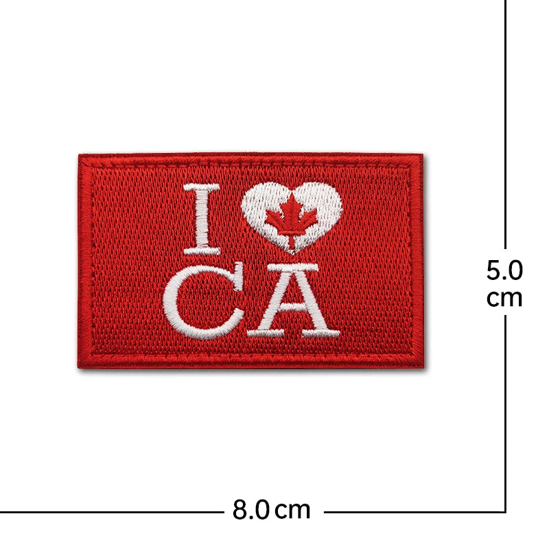 Canada Flag Embroidered Patches maple leaves Canadian Patches Appliques 3D Embroidery Backpack Bag Stickers Hat