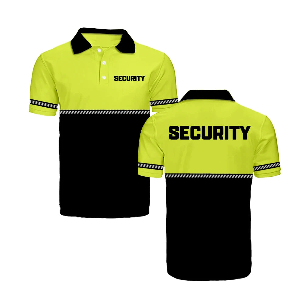 Security Personnel Short-sleeved Polo Formal Work Uniform Polo Shirt Men's Office Business Formal Polo Fashion Round Neck Men's