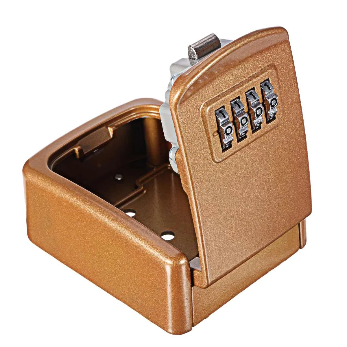 Black/Gold/Silver Metal Key Lock Box Outdoor Wall Mounted Key Holder Organizer 4 Digit Combination Security Storage Secret Box