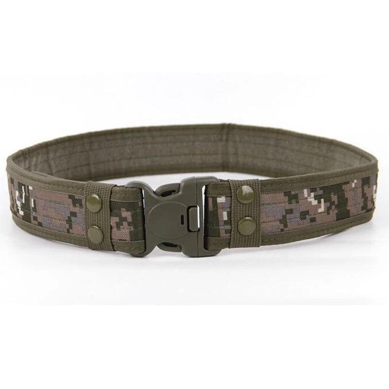 Tactical Men Belt Outdoor Hunting Sports Camping Belt Airsoft Waistband Army Style Combat Belt Quick Release with Belt Clips