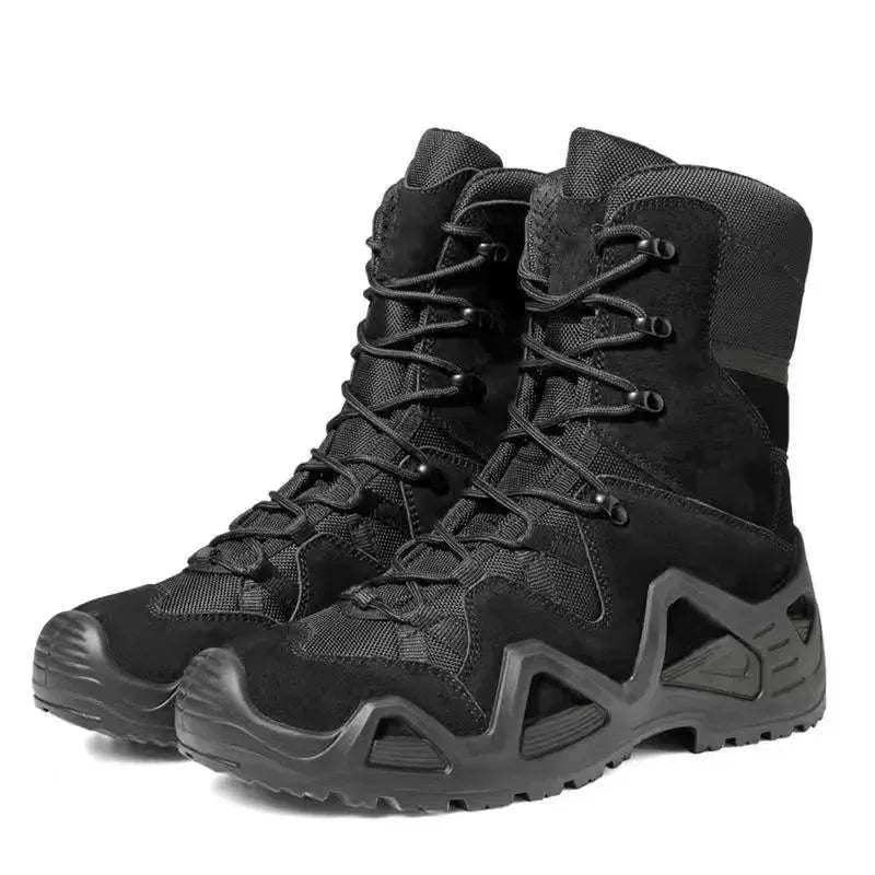 Mens Combat Tactical Boots WaterProof Outdoor Hiking Ankle Work Boots Climbing Botas Tacticas Militar Intervention Safety shoes
