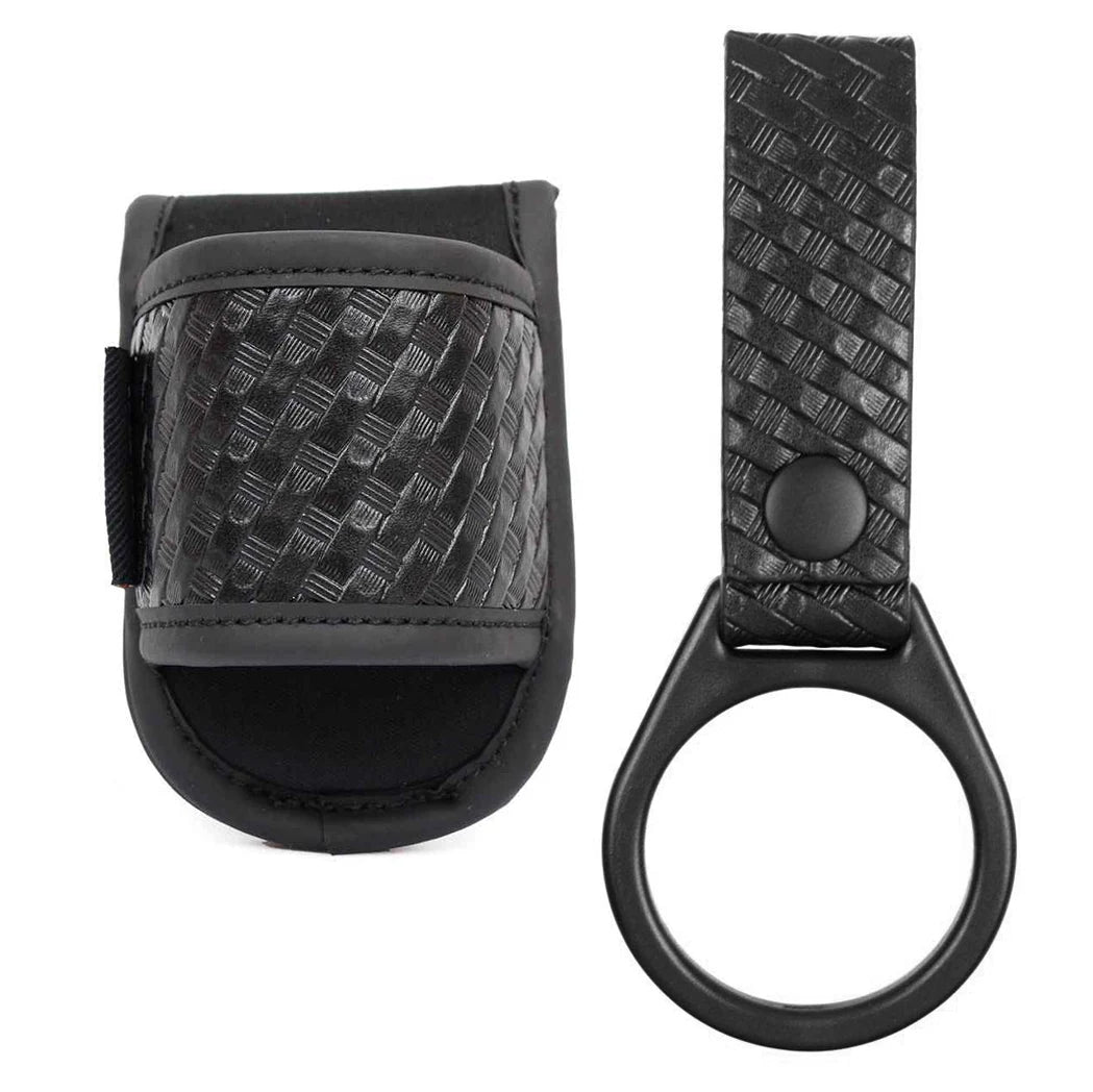 Tactical Double Magazine Pouch for G17 G19 92fs H&K Ruger,Duty Belt Nylon Pistol Mag Pouch with Flashlight Holder Ring Strap