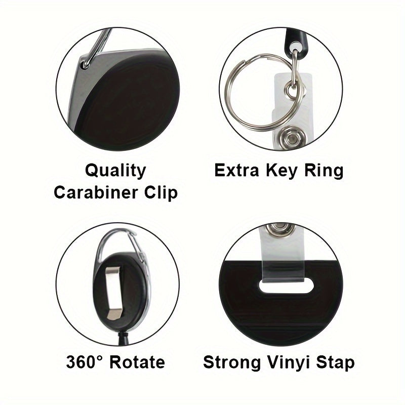 1pc Retractable ID Badge Holder (Card Holder + Retractable Clip), Heavy Duty Badge Reel, Removable Key Fob, Cruise Card Holder For Nurses, Military Officers, Teachers, Security Officers, Women, Men