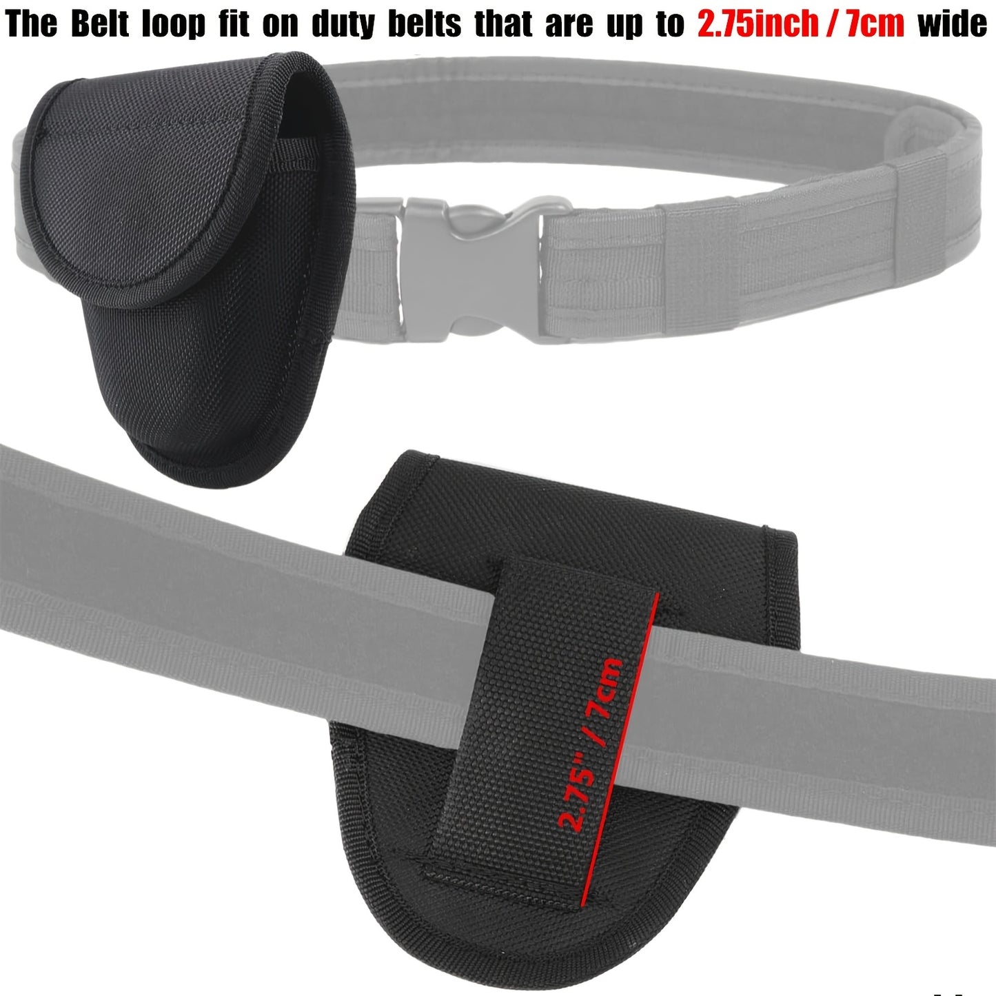 Tactical Handcuff Pouch Durable Moulded Handcuff Holster Up to 2.75 " Work Belt Concealed Metal Buckle Waist Bag