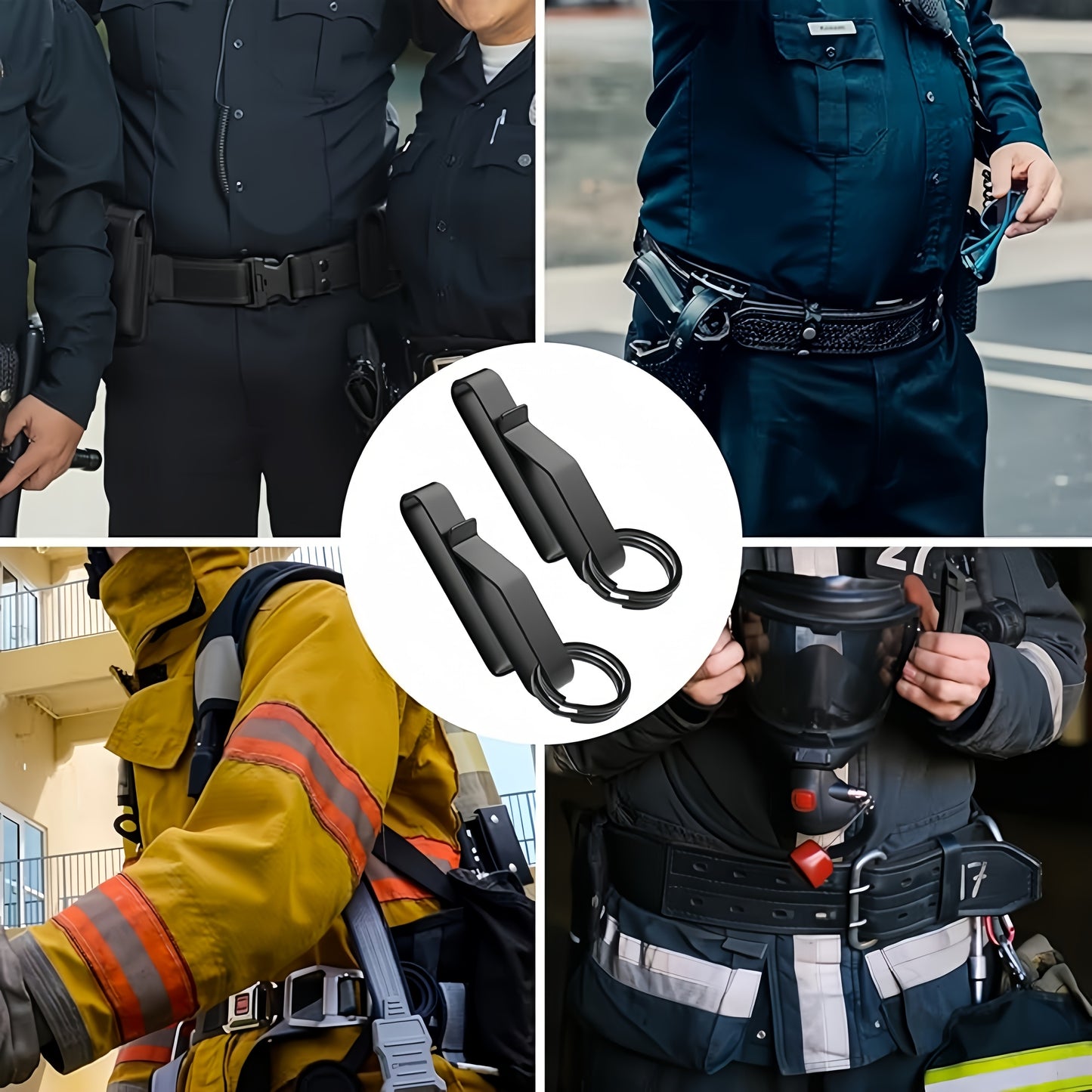 2 high-end tactical keychains with 4 detachable keychains, stainless steel tactical invisible waistband keychains, suitable for Men's workwear and police fire safety belts (1.5-2.25 inch waistbands), ideal gift choice