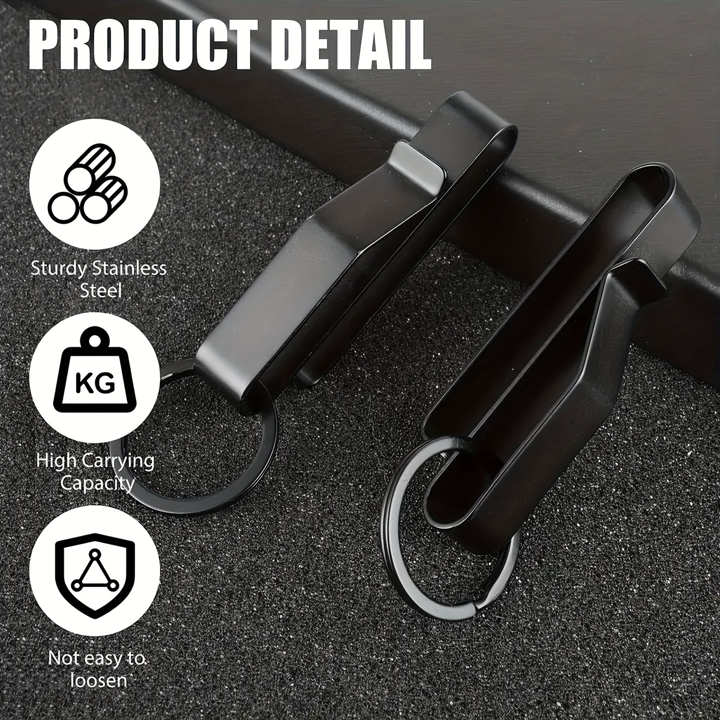 2 high-end tactical keychains with 4 detachable keychains, stainless steel tactical invisible waistband keychains, suitable for Men's workwear and police fire safety belts (1.5-2.25 inch waistbands), ideal gift choice