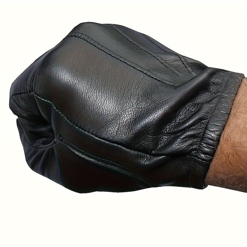 2-Pack PU Leather Touchscreen Driving Gloves for Men, Thin Warm Lined Riding Gloves for Fall and Winter