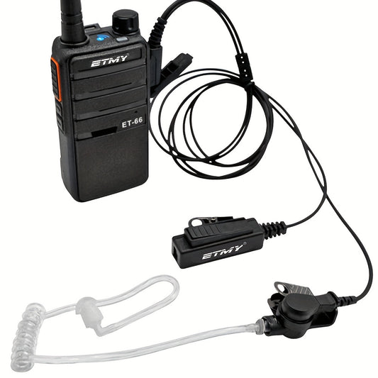 ETMY Throat Air Duct Earphones with Mic - Walkie Talkie Earpiece for BaoFeng, Retevis & Kenwood 2-Way Radios - UV-5R, BF-888S, H-777, RT21, RT22 Compatible