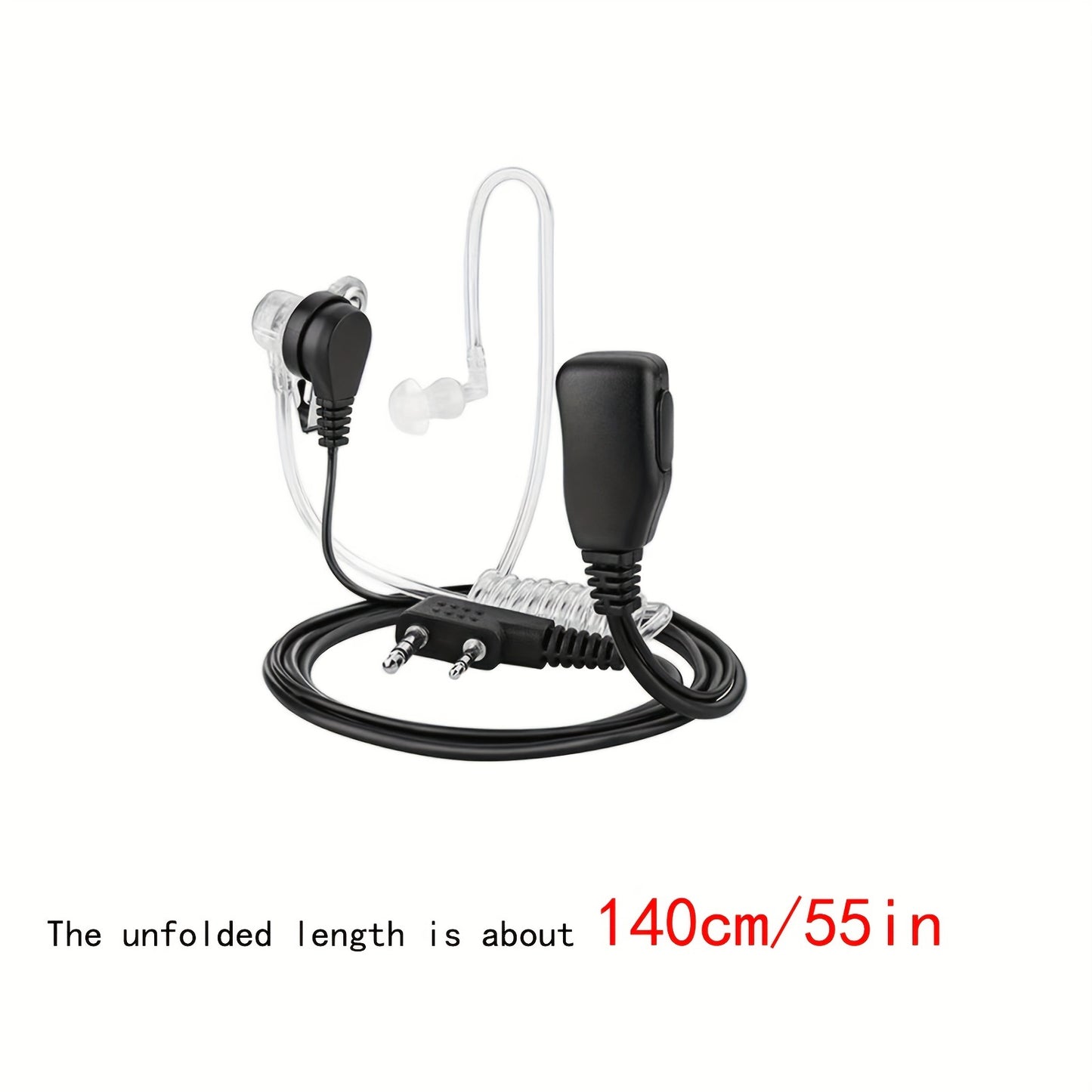 5pcs 2 Pin Acoustic Tube Walkie Talkies Earpiece With Mic Compatible With Baofeng UV-5R 888S Two Way Radio