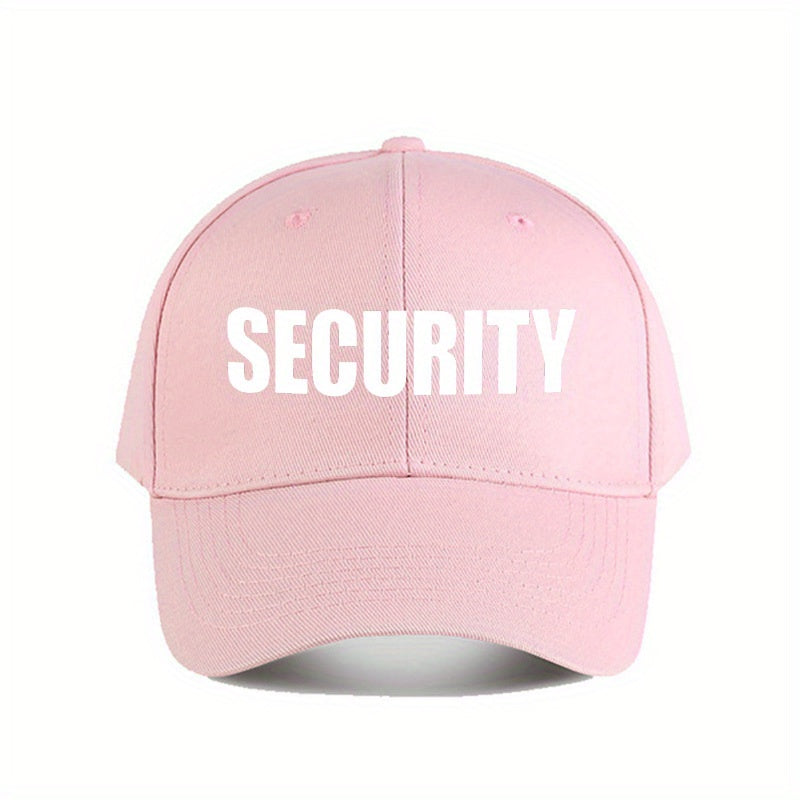 Adjustable "SECURITY" Print Baseball Cap - Lightweight Polyester Knit, All-Season Sports Hat for Men and Women, Ideal for Golf and Casual Attire, Golf Hat