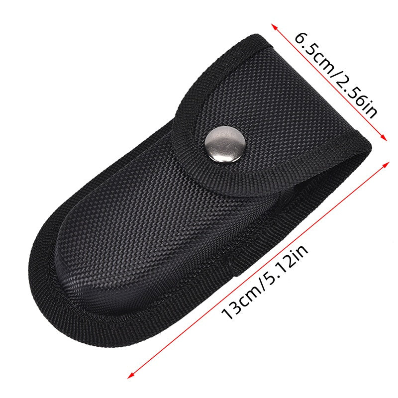 1pc Durable Nylon Folding Knife Sheath with Belt Loop - Sleek Black Pocket Carry Case & Flashlight Holder, Lightweight and Compact (5.12x2.56in)